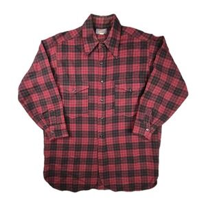 Pendleton Vintage 30s–40s Buffalo Shadow Plaid Wool Shirt Mens L/XL‎ USA